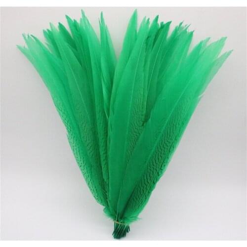 50pcs/lot Green Beautiful Silver Pheasant Tail Feathers DIY Wedding Decorations lady amherst white silver chicken feather plume