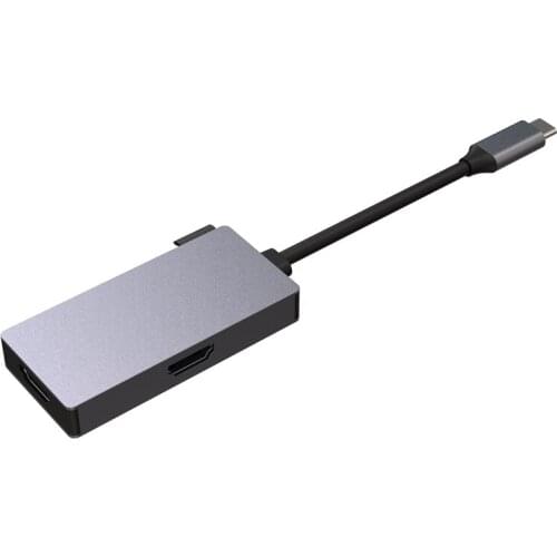 USB-C to HDMI-Compatible Adapter Computer to TV USB-C to Dual HDMI-Compatible Multi-Display Converter Support 4K@30Hz