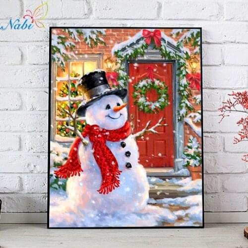 Diamond Painting Diamond Embroidery Snowman Full Square Resin Diamond Mosaic Cross Stitch Needlework Christmas Gift