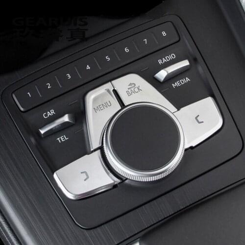Car Styling For Audi A4 B9 A5 Gears Shift Panel Covers multimedia BLCk MENU buttons decoration Sticker Interior auto Accessories