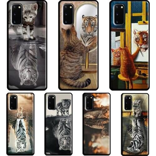 Animal Big Cat Kitten Tiger Case For Samsung Galaxy S10 S9 S8 Note 10 Plus Note 20 Ultra S20 FE S21 Ultra Phone Cover