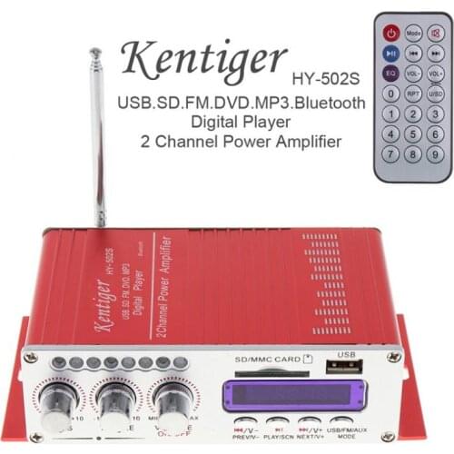 12V 2CH HIFI Bluetooth Digital Car Power Amplifier FM Radio Stereo Audio Music Player SD USB MP3 DVD Input for Auto Motorcycle