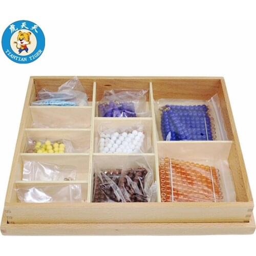 Baby Montessori Mathematics Toys Preschool Educational Toys Squares Short Bead Chain