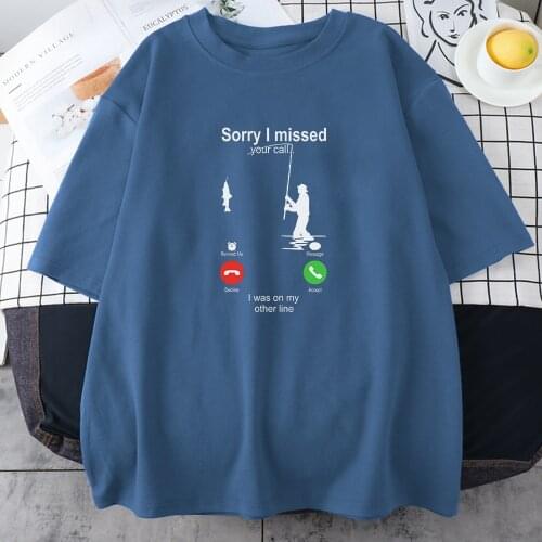 Sorry I Missed I Was On My Other Line Prints Tshirts Women Casual Trip Top Casual Oversized Clothes Casual Home T Shirts Womens