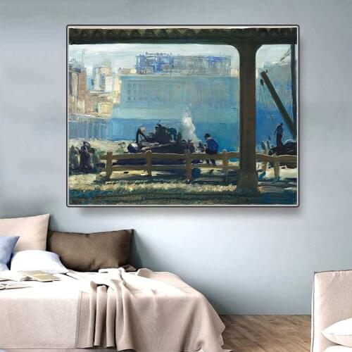 Citon George Bellows《Blue Morning,1909》Canvas Art Oil Print Painting Artwork Poster Picture Modern Wall Decor Home Decoration