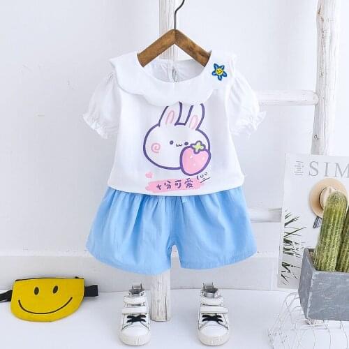Toddler Baby Girls Clothing Sets For Fashion Lovely Rabbit Tops + Pants Suit For Infant Girls Casual Clothes