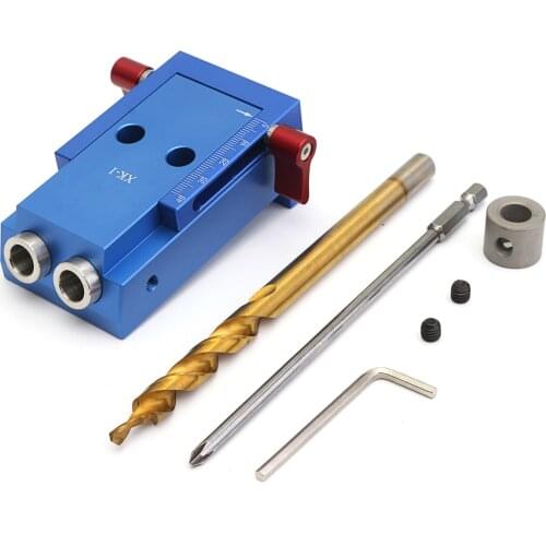 Mini Kreg Style Pocket Slant Hole Jig System Kit with Step Drill Bit Woodwork Tool Set