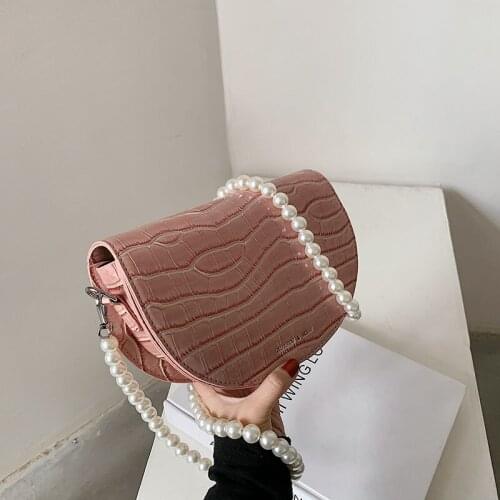 Retro Stone Pattern Small Bag Female 2021 New Net Red Dumpling Bag Fashion Lady Pearl One-shoulder Underarm Bag Messenger Bag