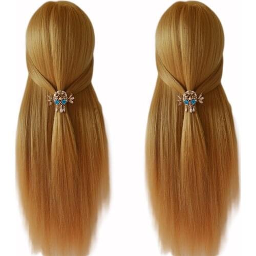 100% High Temperature Fiber Blonde Hair Mannequin Head Training Head For Braid Hairdressing Manikin Doll Head With Free Clamp