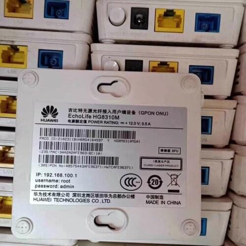 10PCS used ONU HW HG8310M GPON FTTH ONT OLT modem 1GE LAN firmware interface English without box Free shipping