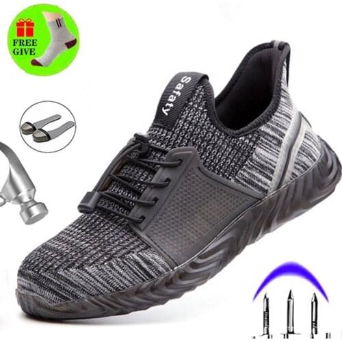 Labor Insurance Shoes Mens Anti-smashing Anti Puncture Breathable Soft Bottom Four Seasons Non-slip Work Shoes Safety Shoes