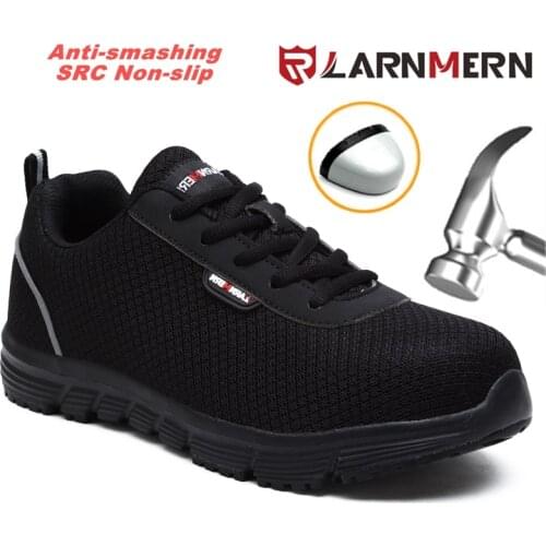 LARNMERM Mens Work Safety Boots Steel Toe Comfortable Lightweight Shoes Breathable Anti-smashing Non-slip Anti-static Shoes