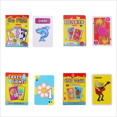 Kids Card Games Set - Old Maid, Go Fish, Hearts,Crazy Eights Family Party Favor