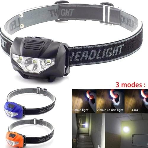 High power Mini LED headlamp frontal flashlight AAA battery small head light lamp torches headlight lantern for camping