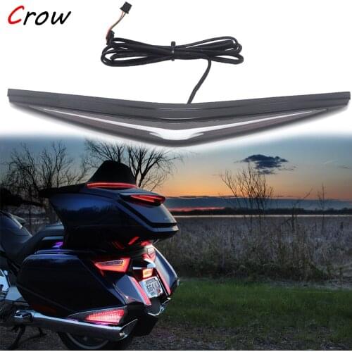 NEW Motorcycle ABS Trunk Spoiler LED Red Rear Brake Light Turn Signal For Honda Goldwing GL1800 2018-2021 2020 2019