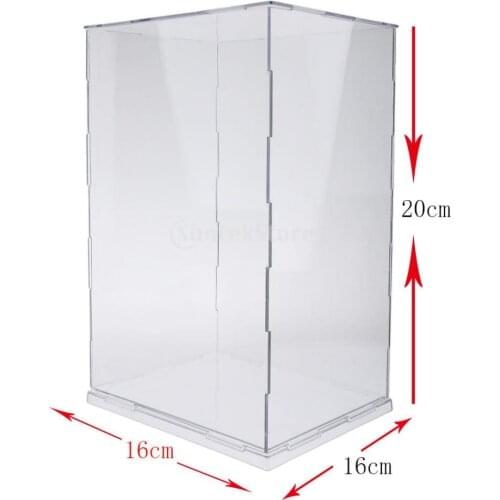 Clear Plastic Display Case Dustproof Model Figures Protection Box - 6.3 x 6.3 x