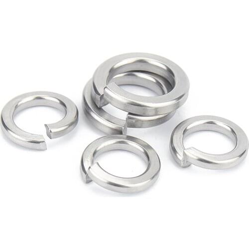 2/5/10/50/100pcs GB93 A2 304 Stainless Steel Spring Split Lock Washer Elastic Gasket M1.6 M2 M2.5 M3 M4 M5 M6 M8 M10 M12 M16 M24