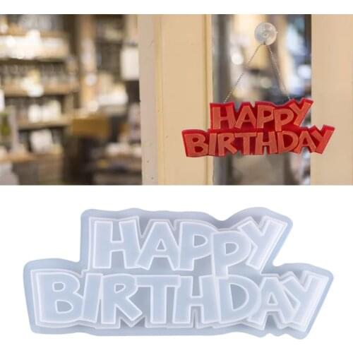 Crystal Epoxy Resin Mold Handmade Letters Happy Birthday Listed Silicone Mould LX9E