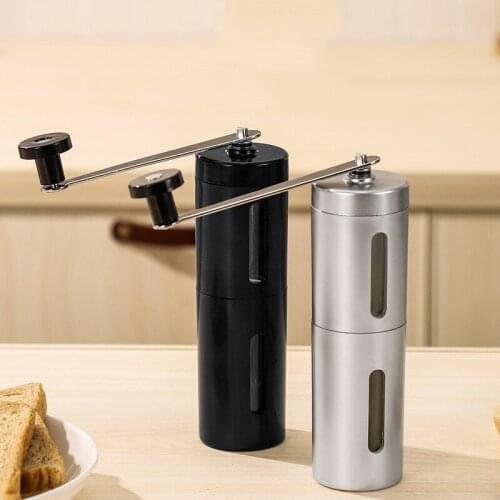 1PCS High quality Manual Coffee Grinders Mini Portable Milling Machine Stainless steel Burr Grinder Coffeeware Kitchen Supplies
