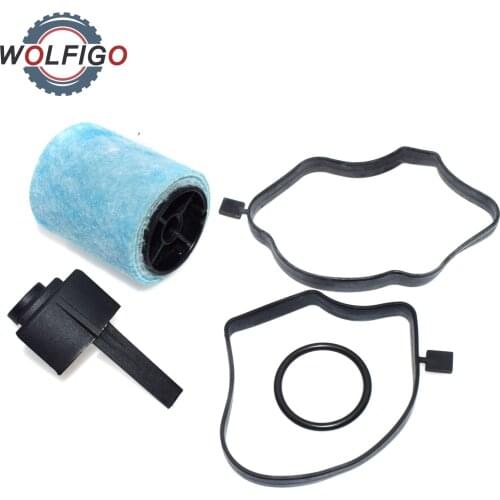 WOLFIGO 5pcs/set Crankcase Oil Breather Separator Filter with Gasket Seal 11127793164 for BMW 3 5 7 E46 E39 X5 330D 525D 730D