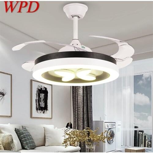 WPD New Ceiling Fan Light Invisible Lamp With Remote Control Modern LED For Home Living Room 120V 240V