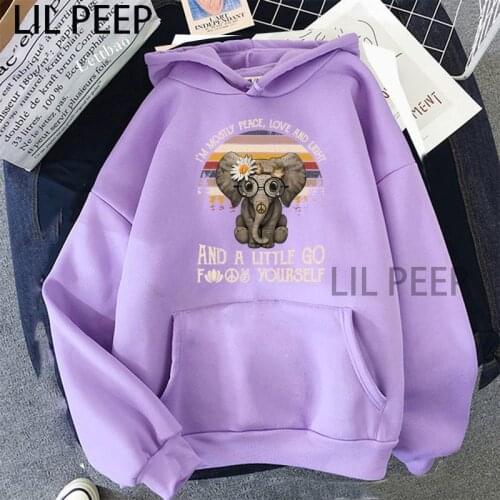 I'm Mostly Peace Love Elephant Fashion Women Sweatshirt Hot Sale Hoodies Long Sleeve Pullover Aesthetic Casual Sweatshirt Top