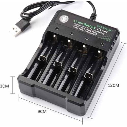 Two Slots/Four Slots USB Charger Independent Charging With Charging Indicator Light For 18650 10440 16650 Rechargeable Battery