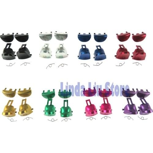 1Set Custom Aluminum Alloy Metal L1 R1 L2 R2 Trigger Buttons for PS4 Pro JDS 040 JDM 040 4.0 Vesion 2 Controller Repair Parts