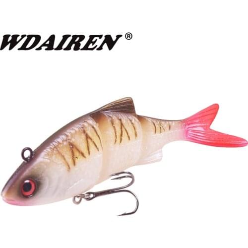 1Pcs Soft Fishing Wobblers Pike Lures 12cm 31g Artificial Multi Jointed Sections Artificial Silicone Bait Trolling Pike Fishing