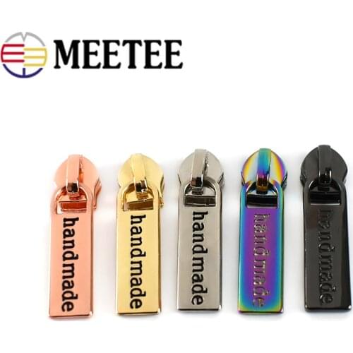 10/20pcs Meetee Handmade Zipper Sliders For 5# Nylon Zipper Garment Zips Head Puller Bag Repair Kits DIY Sewing Accessories