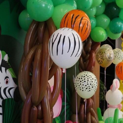 10pcs/ 12 inch Zebra Leopard Tiger Cow Pattern Latex Balloons Helium Baby Shower Animal Theme Bithday Party Decorations Ball