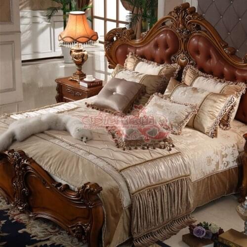 10Pcs Neo-Classic Bedspread Bedding Set King Size Luxury Duvet Cover Blanket Cushion Cover Home Decor Pillow