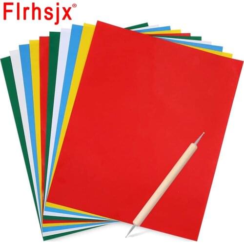 10pcs Embroidery Transfer Paper with 1pc Wood Pen Cross Stitch Carbon Water-Soluble Tracing Paper DIY Sewing Tools