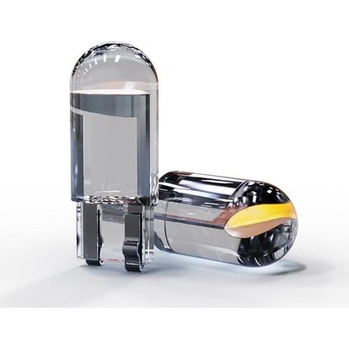 10 Pieces W5W 194 T10 Glass Housing High Brightness COB LED Car Lamp Wedge License Plate Light Dome Light