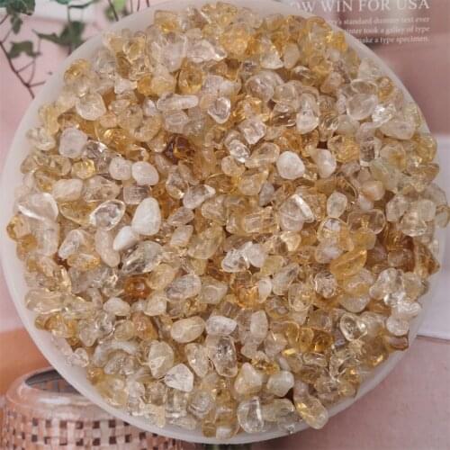 100g Natural Crystal Gravel Citrine Yellow Quartz Gem Stone Mineral Fish Tank Bonsai Decoration Energy Stone Witchcraft Supplies