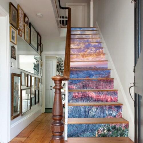 13pcs/set 3D Stair Stickers Waterproof Removable Self-adhesive Wall Floor Decals DIY Home Decor Murals Stickers 18*100cm