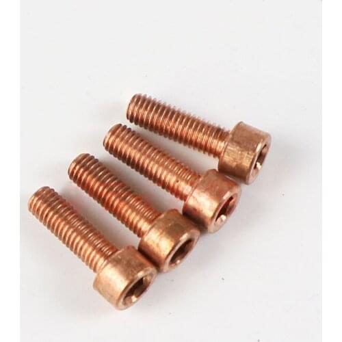 2pcs M4 M5 M6 T2 copper Allen cylindrical head screw hex socket cup conductive screw mechanical cuprum bolt 10mm-25mm length