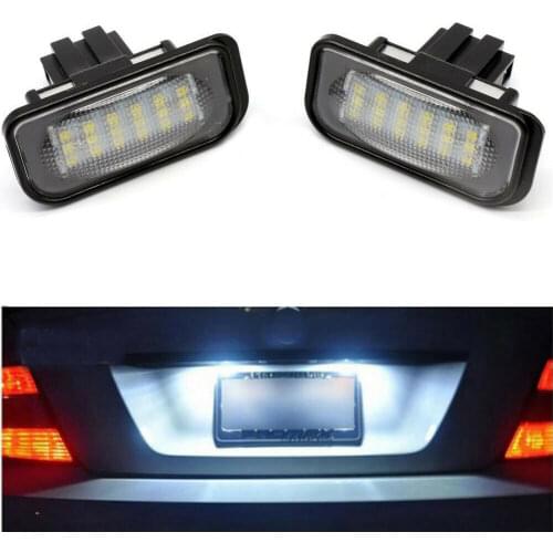 2X White License Plate LED Lights Error Free For Mercedes Benz W203 4D C230 C240