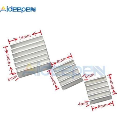 5Set/lot 3Pcs/set Adhesive Raspberry Pi 3 Heatsink Cooler Pure Aluminum Heat Sink Set Kit Radiator for Cooling Raspberry Pi 2 B