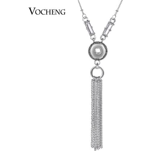 80cm Sweater Chain Vocheng Ginger Snap Jewelry Tassel Necklace Pendant for Small 12mm Snap Charms NN-632