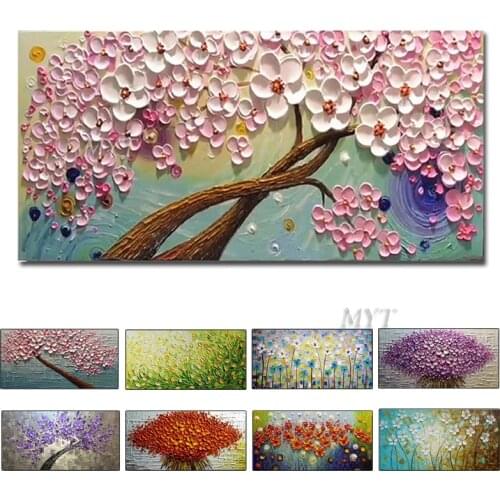 3D Knife Flower Paintings Abstract Oil Painting Wall Art Home Decor Picture Modern Hand Painted Oil Painting On Canvas Unframe