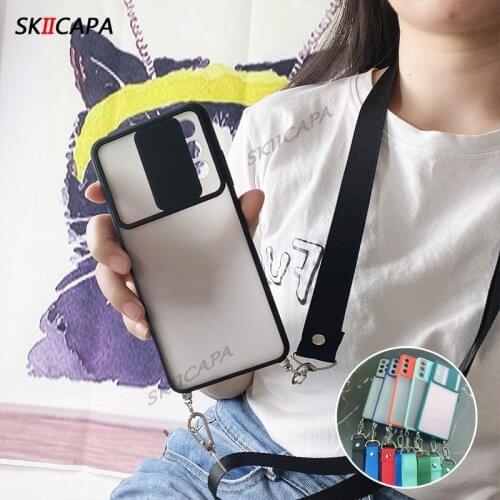 Crossbody Lanyard Necklace Case For Samsung Galaxy S21 Ultra Plus Quantum 2 Note 20 Ultra Soft Silicone Camera Protector Cover