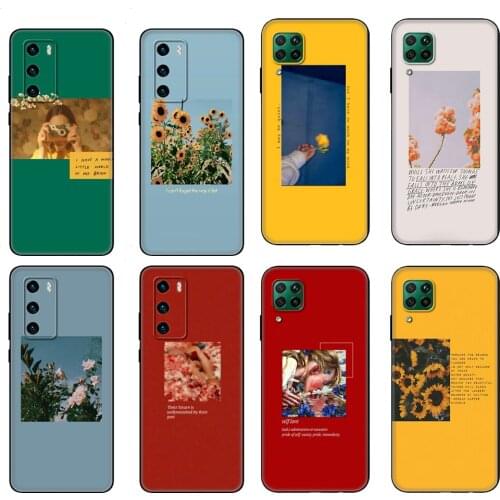 Black tpu Case For Huawei P30 Lite P30 Pro P40 Case For Huawei P40 LITE E P Smart Case Cover Funny pictures text Custom Photo