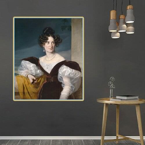 Citon Friedrich von Amerling《Portrait of Mrs. Amalie Klein》Canvas Oil Painting Artwork Poster Picture Wall Decor Home Decoration