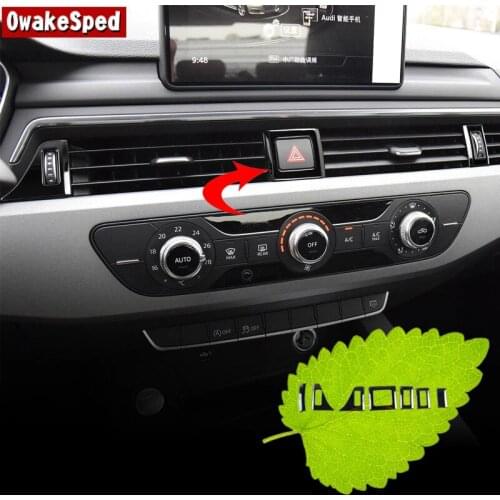 Front Air Conditioning Outlet Frame Decoration Trim For Audi A4 B9 2017-2021 LHD Stainless Steel Car Styling Interior