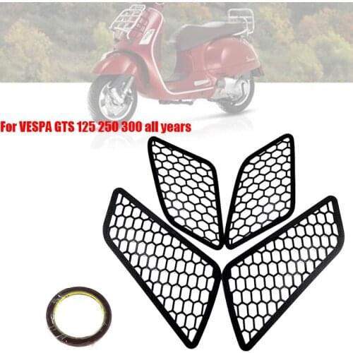 For VESPA GTS 125 250 300 2017 2018 2019 Motorcycle Aluminum Headlight Net Trim Guard Protector Lamp Mesh Cover Accessories 4pcs