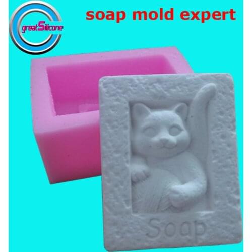 Cat DIY Soap Mold Candle Wax Mould 3D Silicone Molds for Natural Soap Making Decorating Cake Mold Plaster Craft Silicone Mold