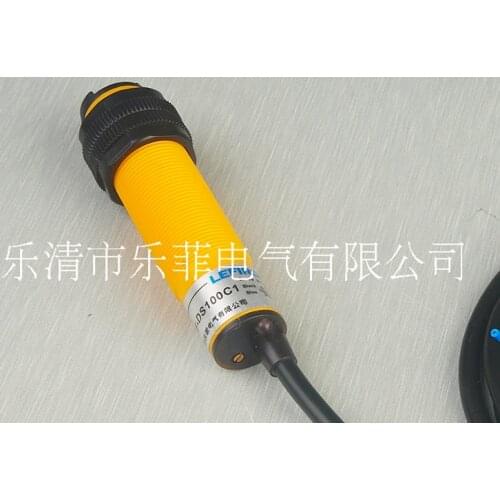 FREE SHIPPING E3F-DS100C4 M18 diffuse reflectance photoelectric switch 0-1 Mikko adjustable NPN distance