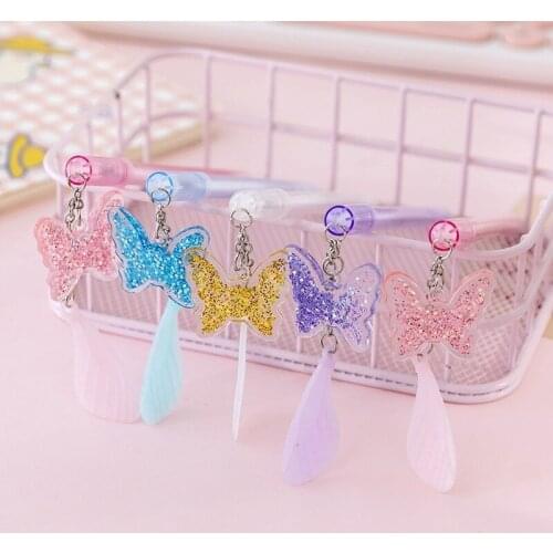 Feather Gel Pen Korean Stationery Gel Pen Cute Gel Pens Novelty Student Cool Pens Cute Stationary Supplies Office Accessories