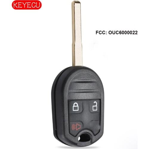 Keyecu Keyless Remote Head Key 315MHz 4D63 Fob 3 Button Replacement for Ford Fiesta That Use FCC: OUC6000022